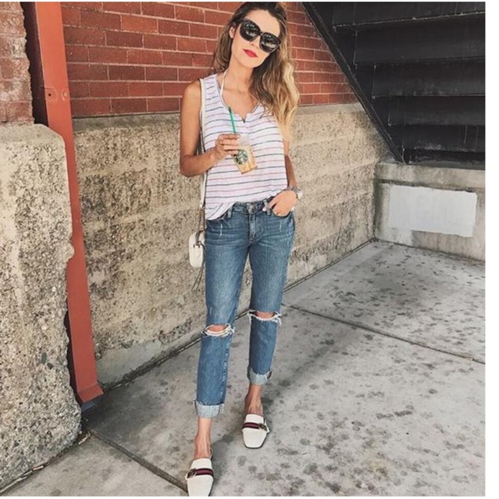 PAIGE Distressed Jacqueline Cropped Denim Jean 29